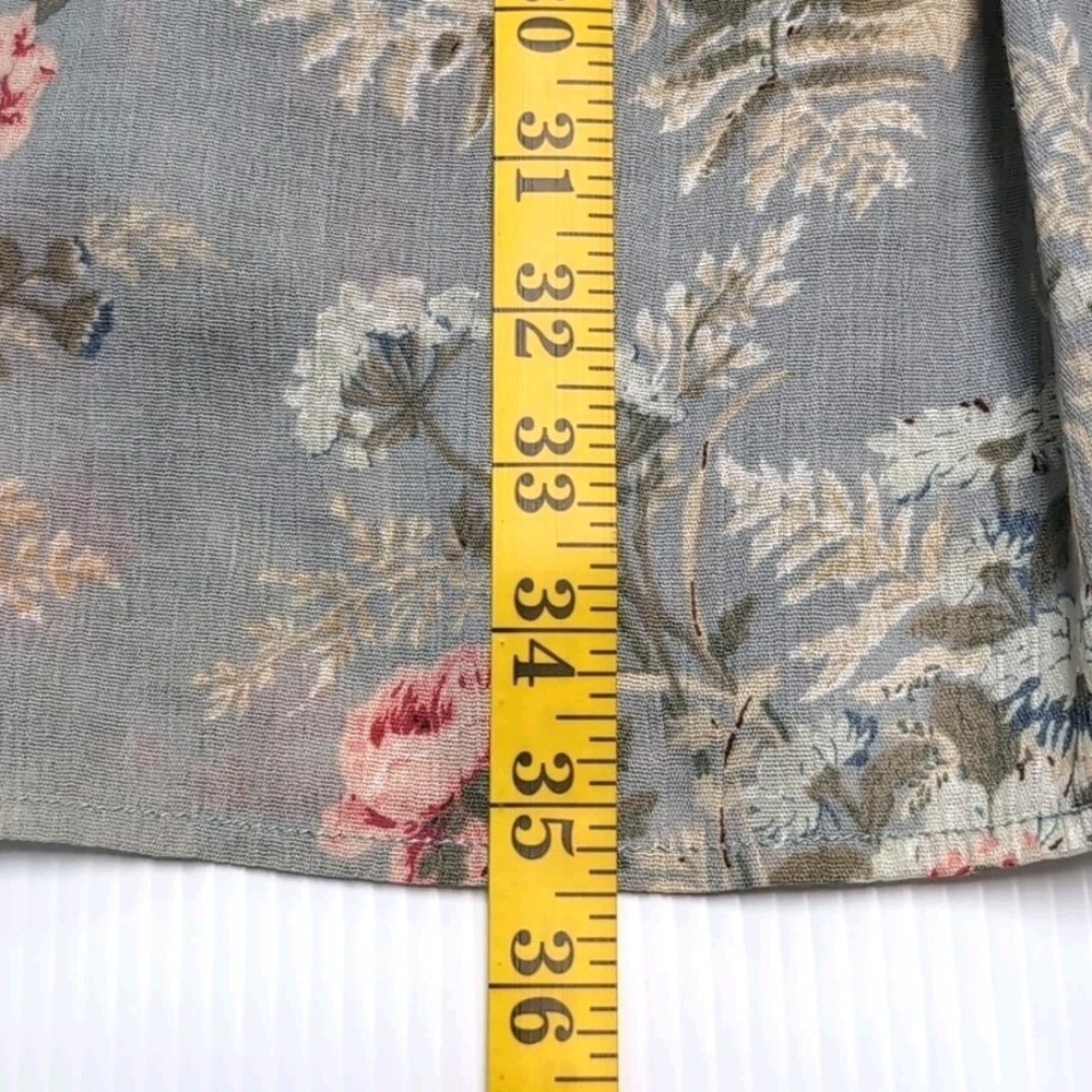 Denim & Supply Ralph Lauren Babydoll Mini Dress L Green Floral Pockets Prairie - Picture 14 of 14